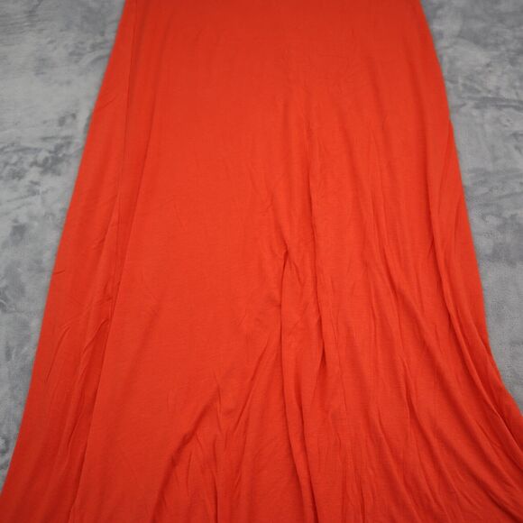 Dorothy Skirt Womens L Red Plain Mid Rise Flat Front Banded Waist Maxi Bottoms - Picture 9 of 14